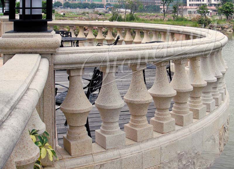 Factory Supplier Outdoor Natural White Marble Balustrade Railing for sale