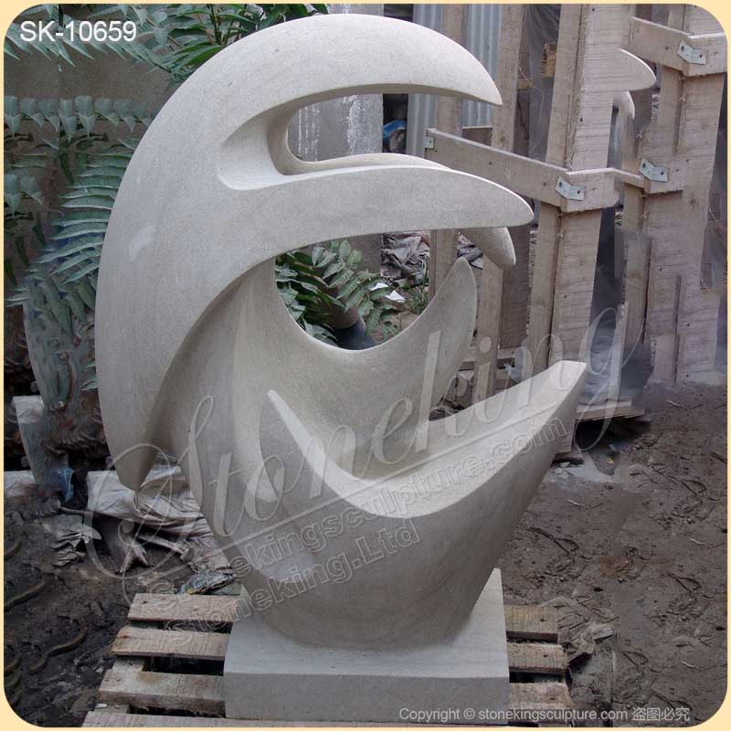 Modern Natural White Marble Abstract Sculpture Art for Garden Ornaments for sale