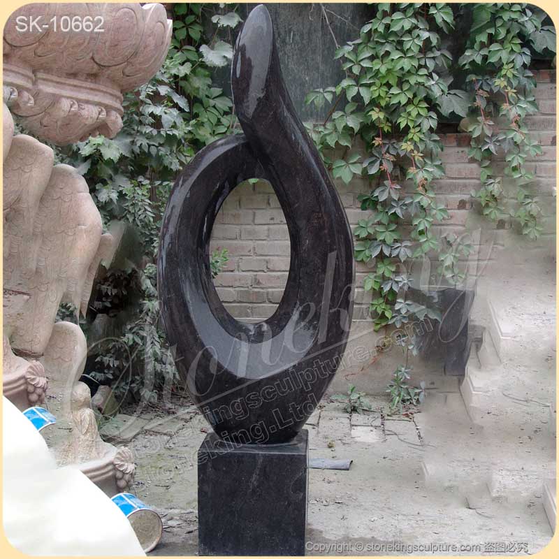 Outdoor Black Marble Modern Abstract Sculpture Art for Garden and Home decor for sale