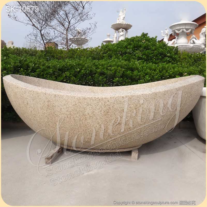 Factory Supplier Natural Stone Oval Freestanding Solid Granite Bathtub for sale Factory Supplier Natural Stone Oval Freestanding Solid Granite Bathtub for sale