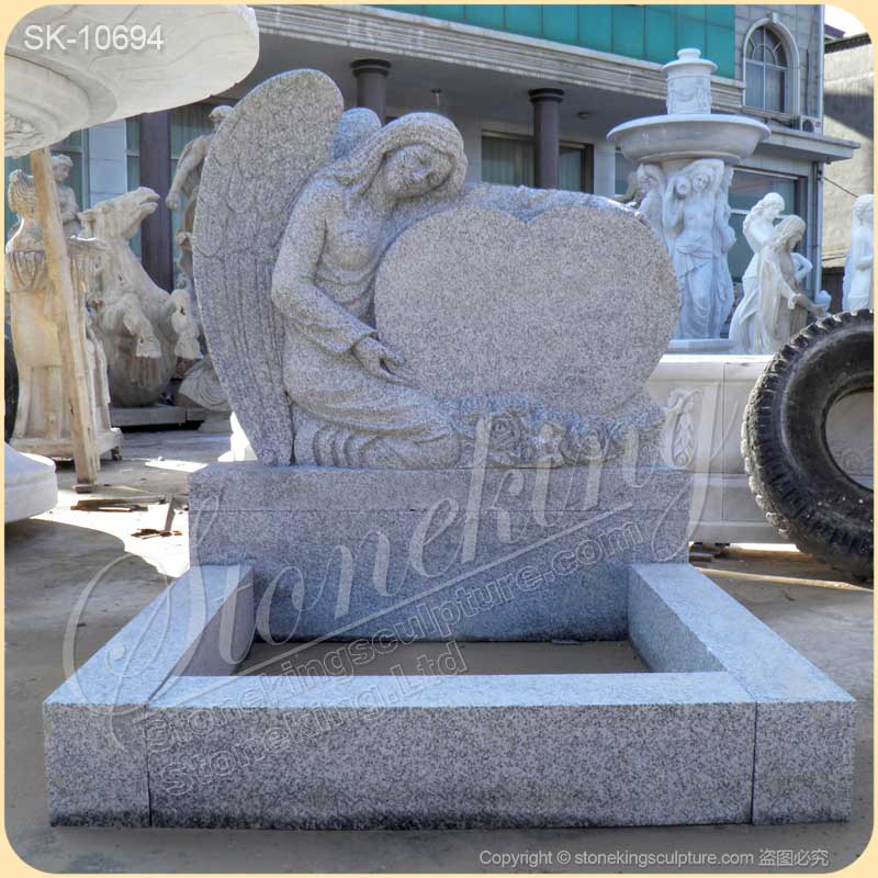 Manufacturer Granite Headstone of Cemetery Angel Statue for Gravesite for sale