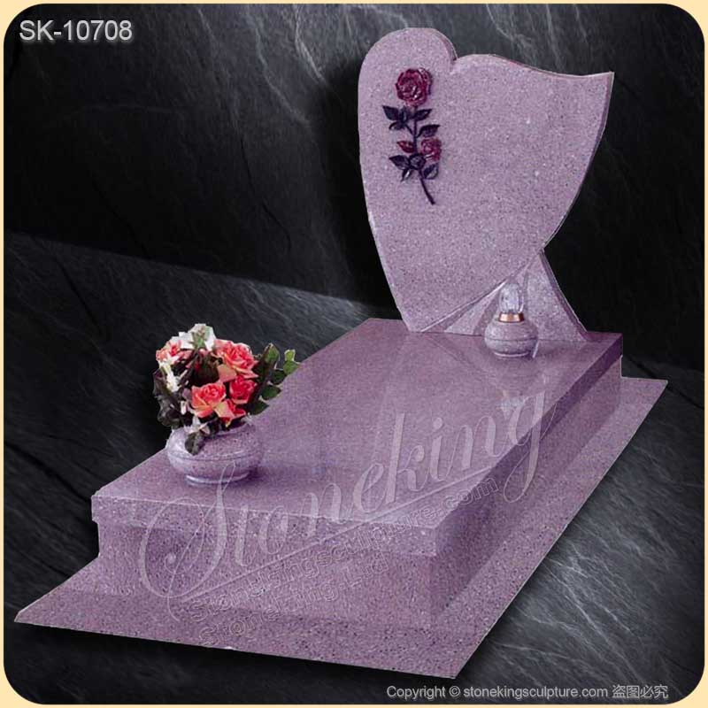 Custom Design Granite Memorial of Black Granite Gravestone with Kerbs and Vase for sale