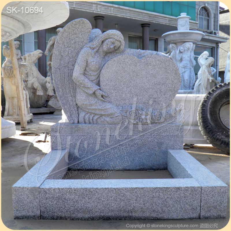 Factory Direct Supply Kerb Memorial of Granite Tombstone with Angel Statue for sale