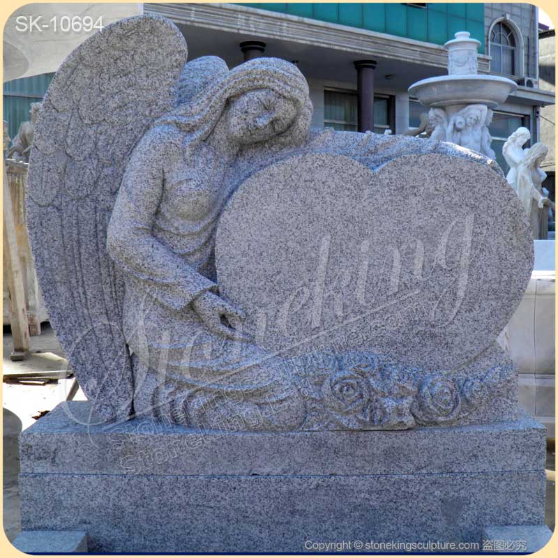 Factory Direct Supply Kerb Memorial of Granite Tombstone with Angel Statue for sale