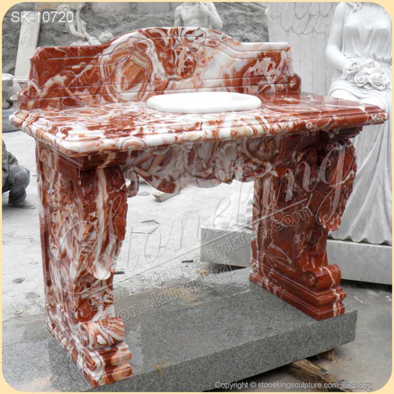 Factory Price Solid Marble Basin Sink with Pedestals for Bathroom for sale