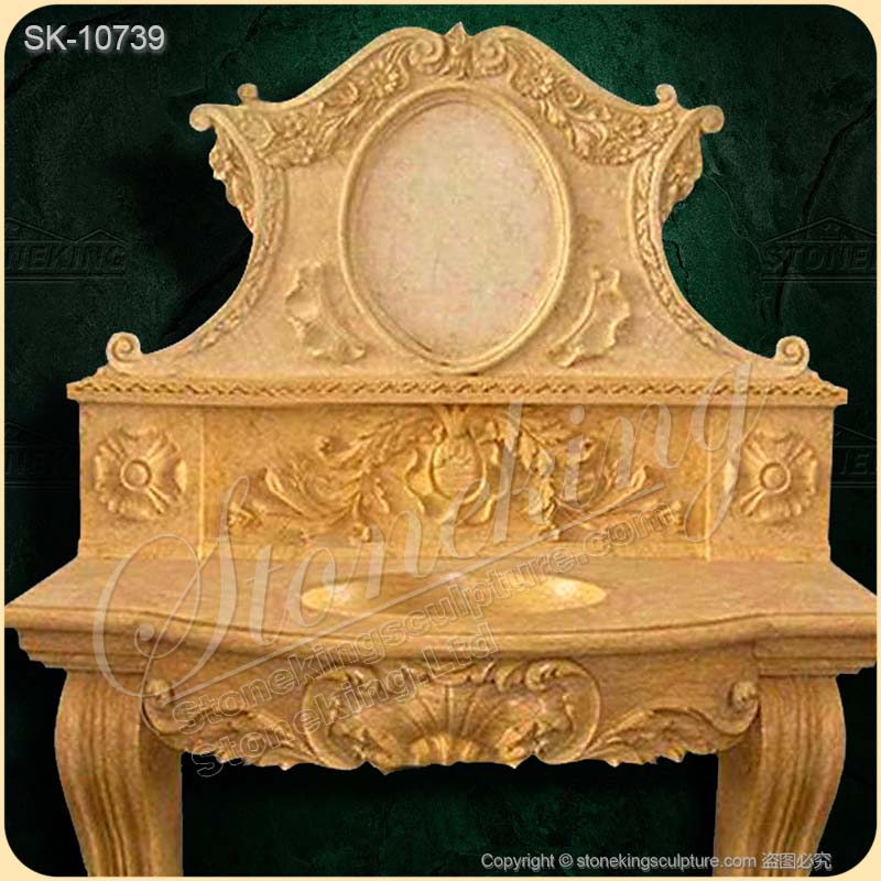 Factory Price High Quality Solid Marble Pedestal Sink Basin with Backsplash for sale