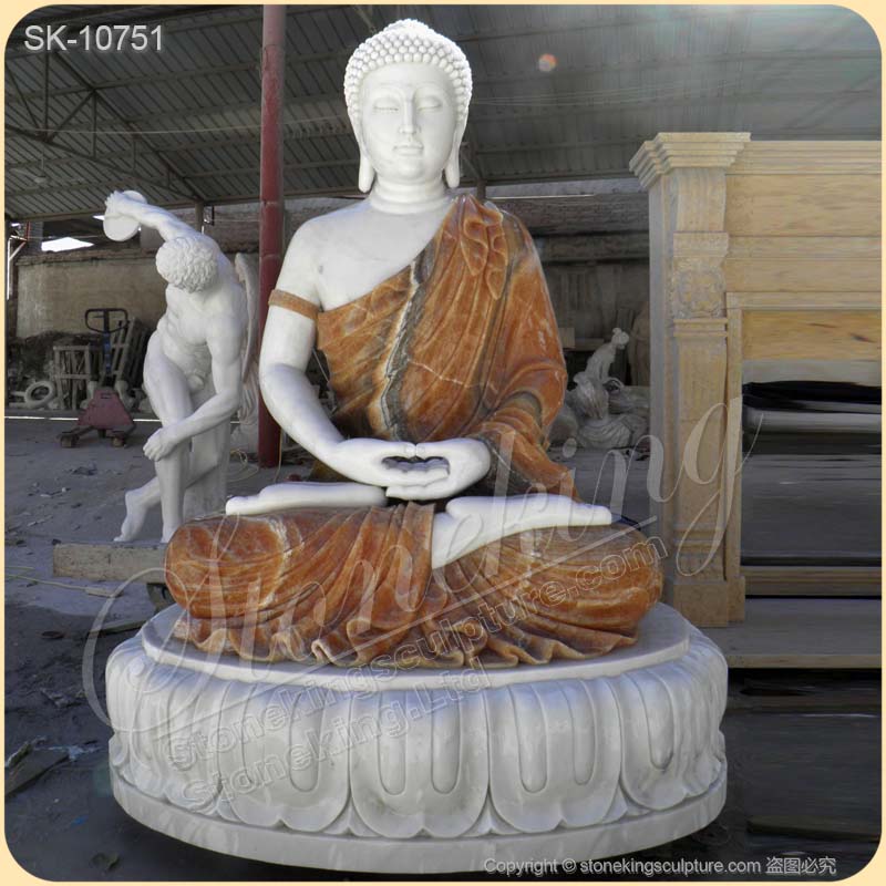 High Quality Outdoor Solid Marble Meditation Sitting Buddha Statue for Garden and Home Decor for sale