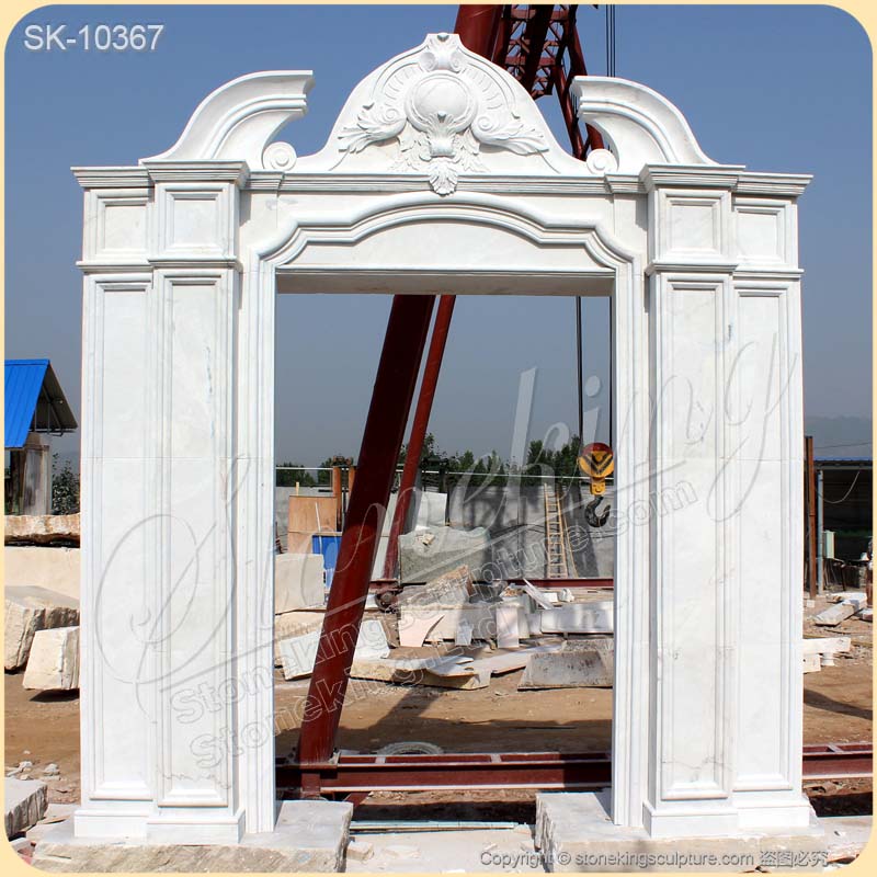 Manufacturer Large Solid White Marble Doorway for Outdoor Entrance Decoration for sale