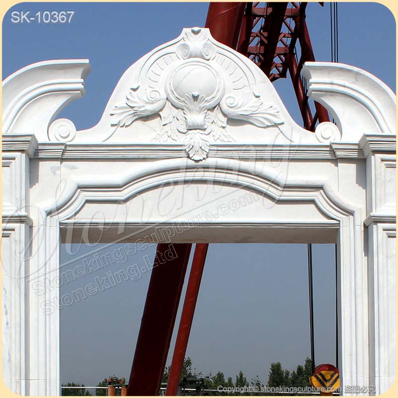 Manufacturer Large Solid White Marble Doorway for Outdoor Entrance Decoration for sale