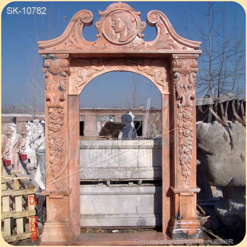 Wholesale Hand Carved Solid Marble Exterior Door Surround for Villa or House Decoration for sale