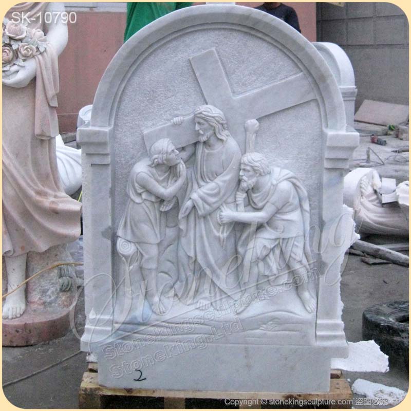 Factory Supplier Marble Religious Bas Relief Sculpture of Stations of the Cross for Church for sale