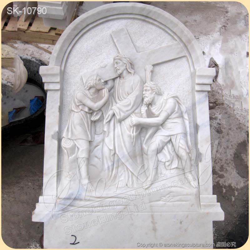 Factory Supplier Marble Religious Bas Relief Sculpture of Stations of the Cross for Church for sale