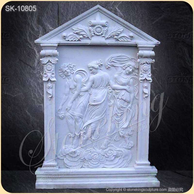 Factory Price Hand Carved Marble Low Relief Carving Sculpture of The Three Graces Dancing for sale