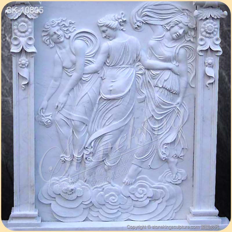 Factory Price Hand Carved Marble Low Relief Carving Sculpture of The Three Graces Dancing for sale