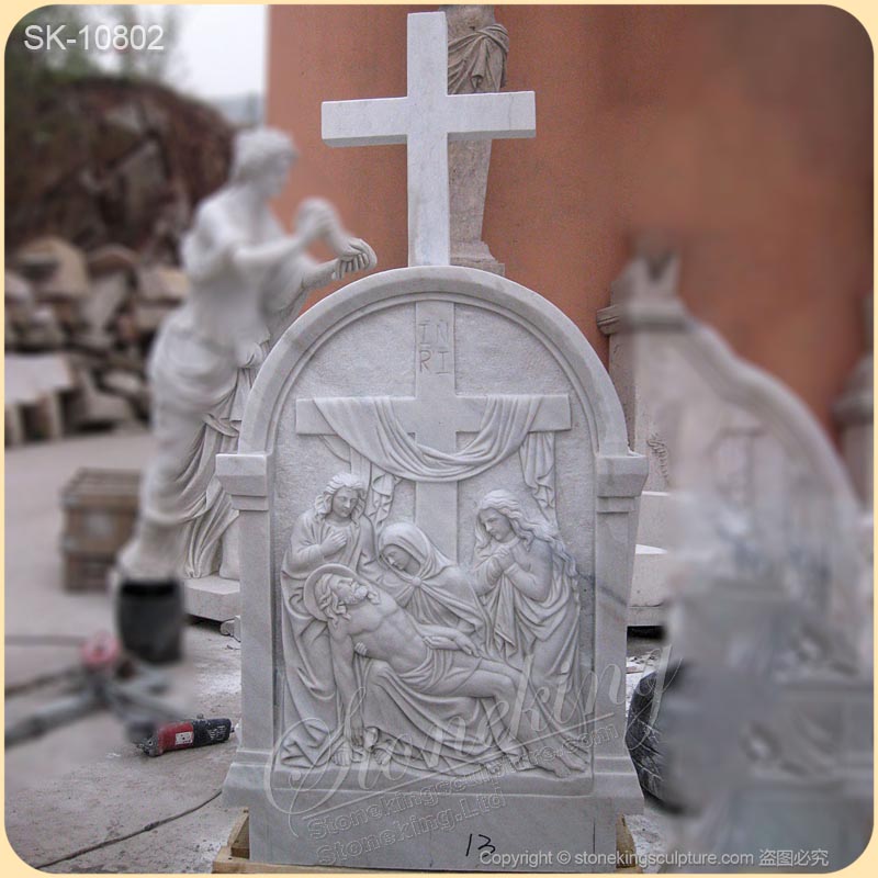 Outdoor Hand Carved Catholic Stations of the Cross Low Relief Art for Churches for sale