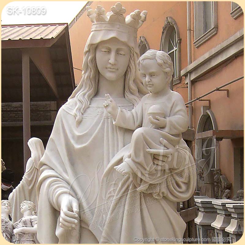 Outdoor Life Size Mother Mary Holding Baby Jesus Statue for Garden and Home Decor for sale