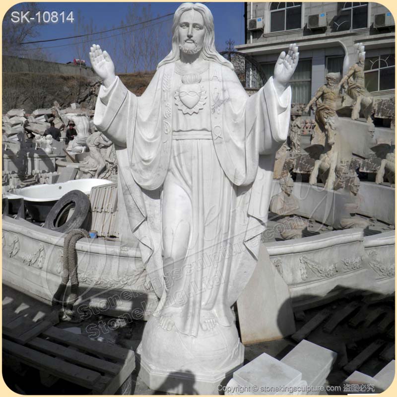 Religious Hand Carved Life Size Marble Jesus Christ Statue for Church and Home for sale