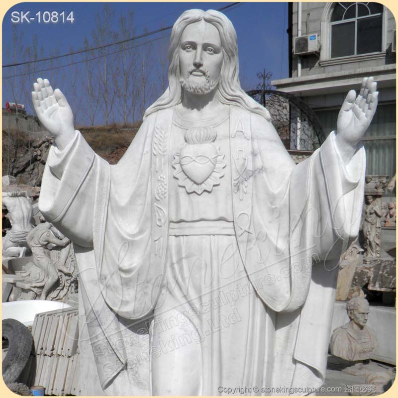 Religious Hand Carved Life Size Marble Jesus Christ Statue for Church and Home for sale