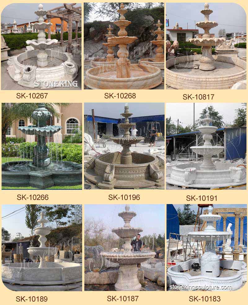 Wholesale Solid Marble 3 Tier Water Fountain for Outdoor or Indoor Decoration for sale