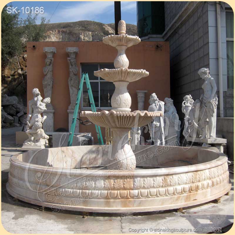 Factory Supplier Marble 3 Tier Outdoor Fountain for Garden and Backyard for sale