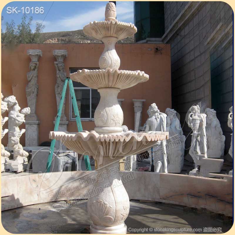 Factory Supplier Marble 3 Tier Outdoor Fountain for Garden and Backyard for sale