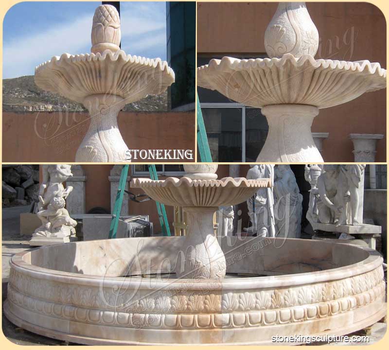 Factory Supplier Marble 3 Tier Outdoor Fountain for Garden and Backyard for sale