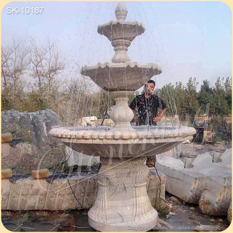 Factory Price White Marble Outdoor Tiered Fountain for Garden and Home Decor for sale