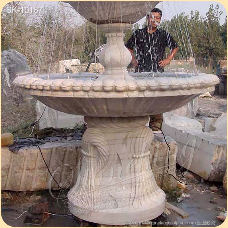 Factory Price White Marble Outdoor Tiered Fountain for Garden and Home Decor for sale