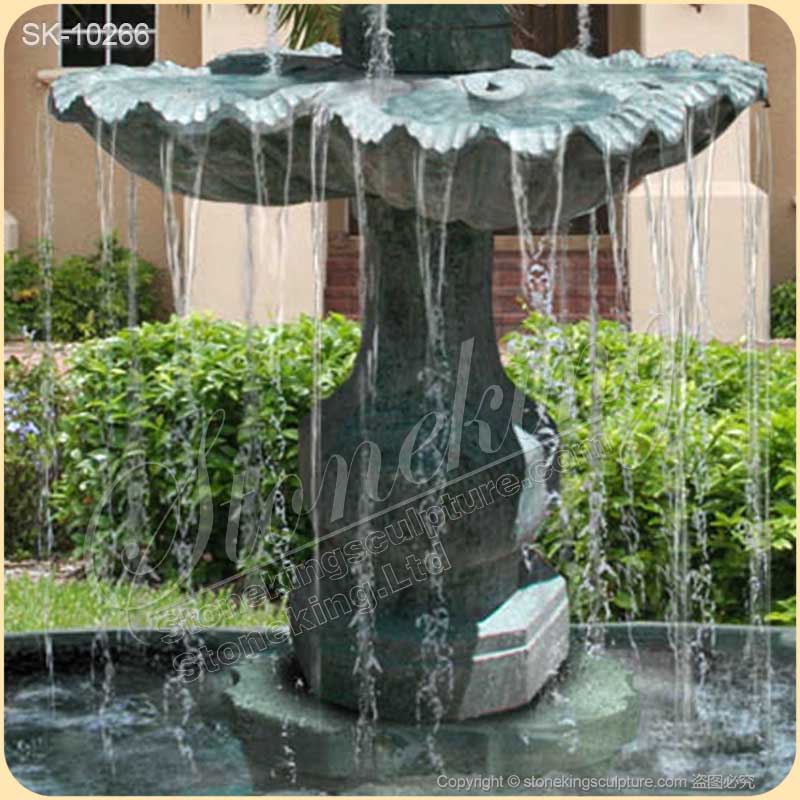 High Quality Green Marble Lion Head Water Fountain for Outdoor Garden or Patio for sale