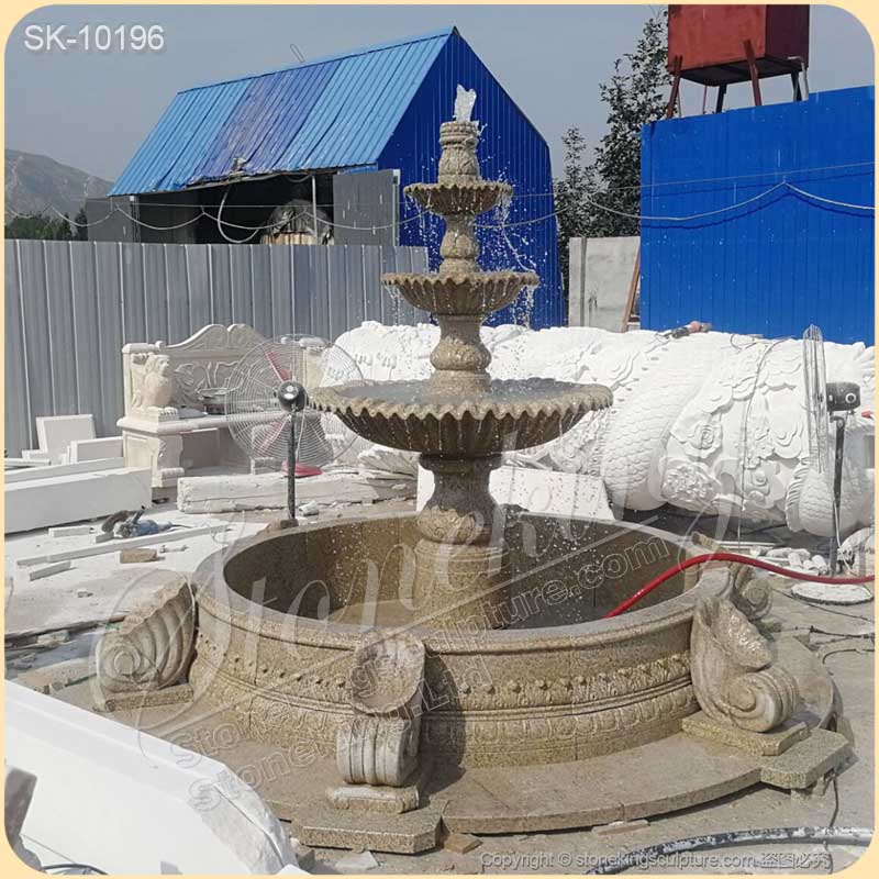 Manufacturer Three Tier Solid Granite Water Fountain for Outdoor Landscaping for sale