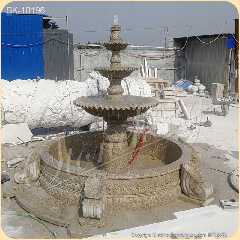 Manufacturer Three Tier Solid Granite Water Fountain for Outdoor Landscaping for sale