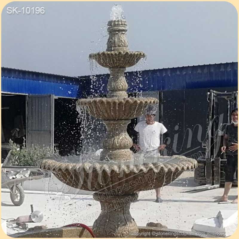 Manufacturer Three Tier Solid Granite Water Fountain for Outdoor Landscaping for sale