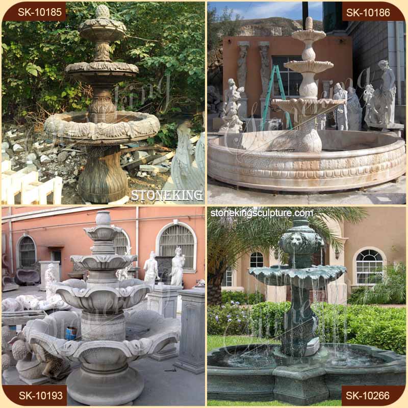 Manufacturer Three Tier Solid Granite Water Fountain for Outdoor Landscaping for sale