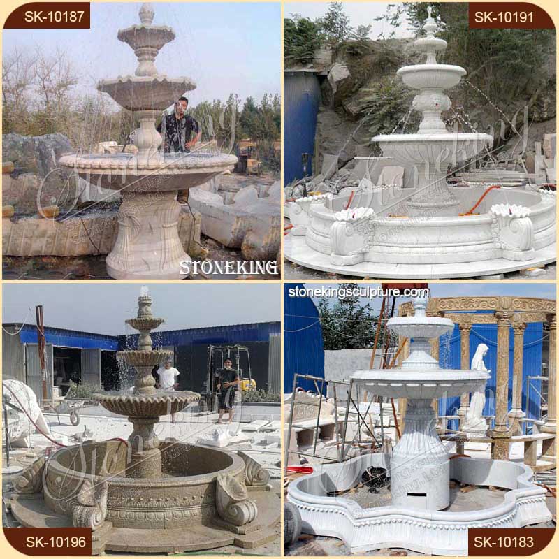 Manufacturer Three Tier Solid Granite Water Fountain for Outdoor Landscaping for sale