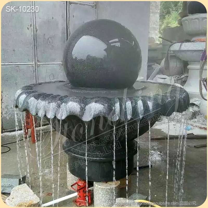 Manufacturer Outdoor Black Granite Ball Fountain for Garden and Patio for sale