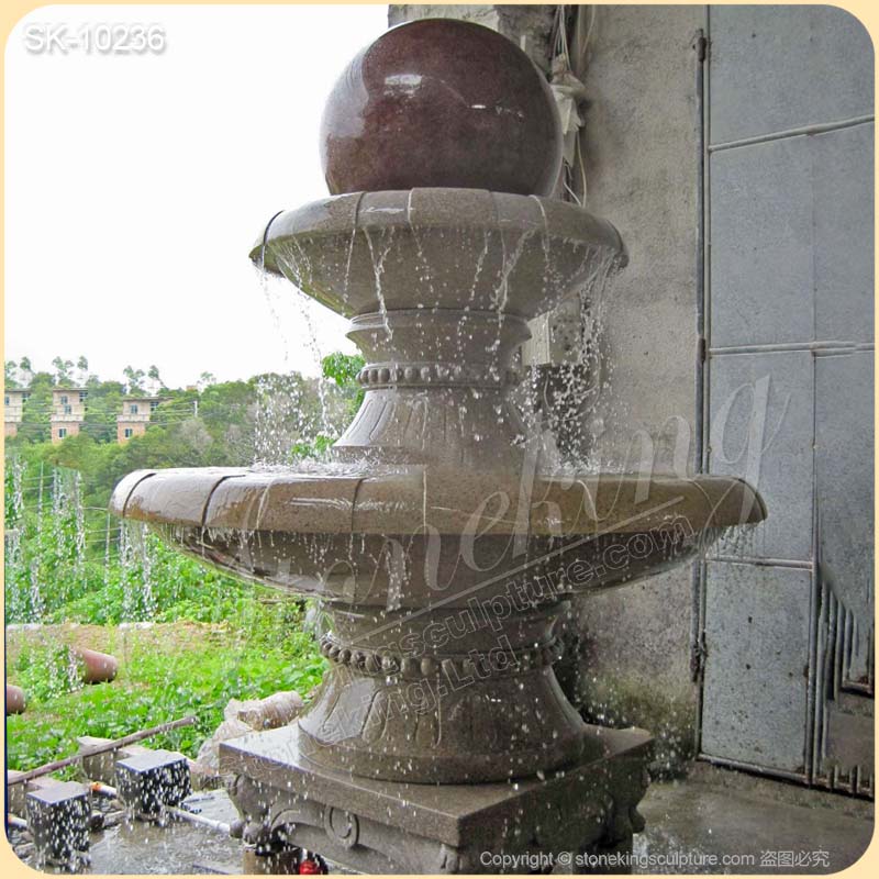 Manufacturer Outdoor Black Granite Ball Fountain for Garden and Patio for sale