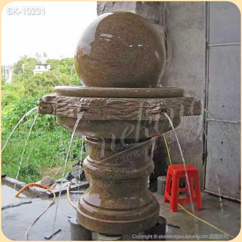 Factory Supplier Solid Granite Outdoor Ball Fountain for Garden and Courtyard Decor for sale