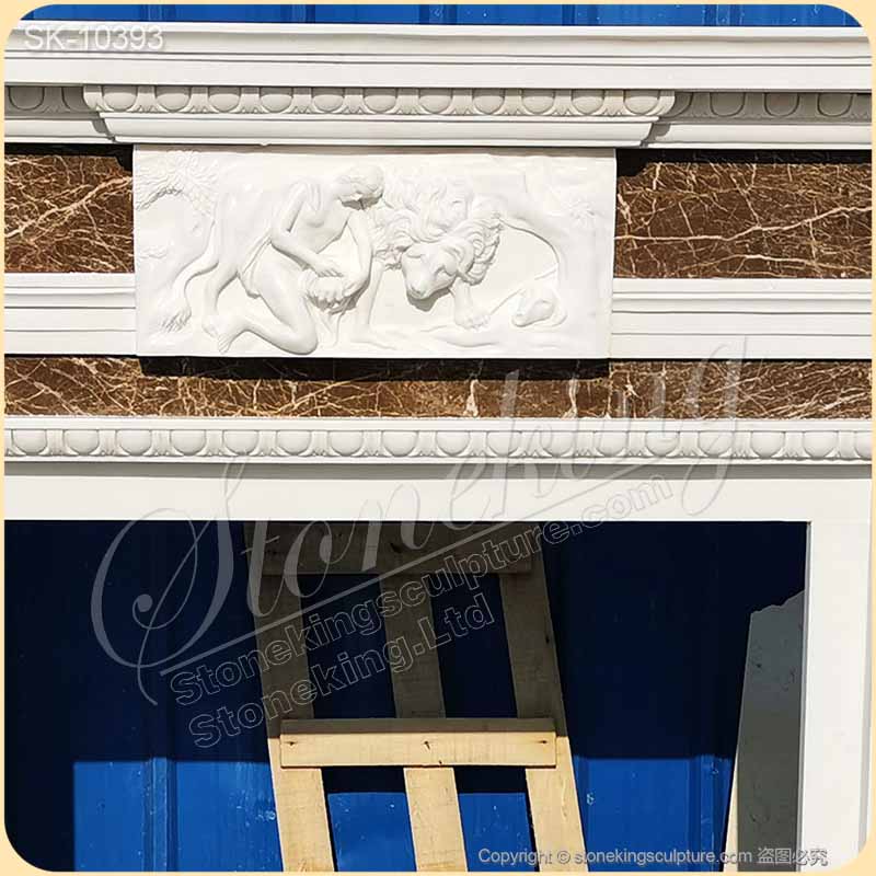 Wholesale Classical Design Antique Marble Fireplace Mantel for Indoor Home Decor for sale