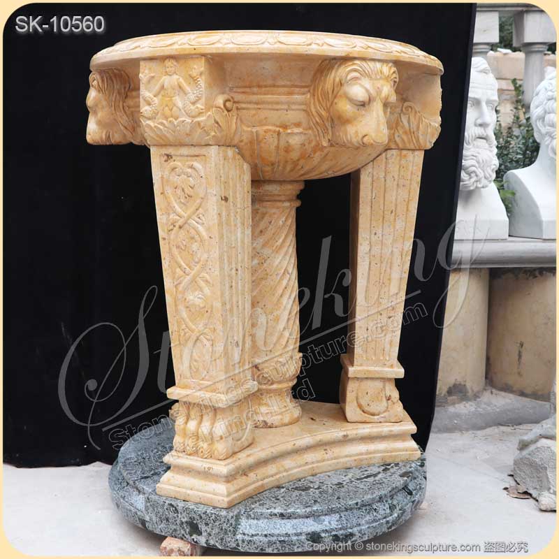 Factory Supply Outdoor Natural Stone Planter Pot with pedestal for garden decoration for sale