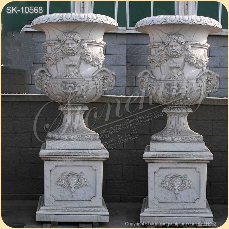 Manufacturer Outdoor Natural Travertine Stone Planters for Garden and Home Decor for sale