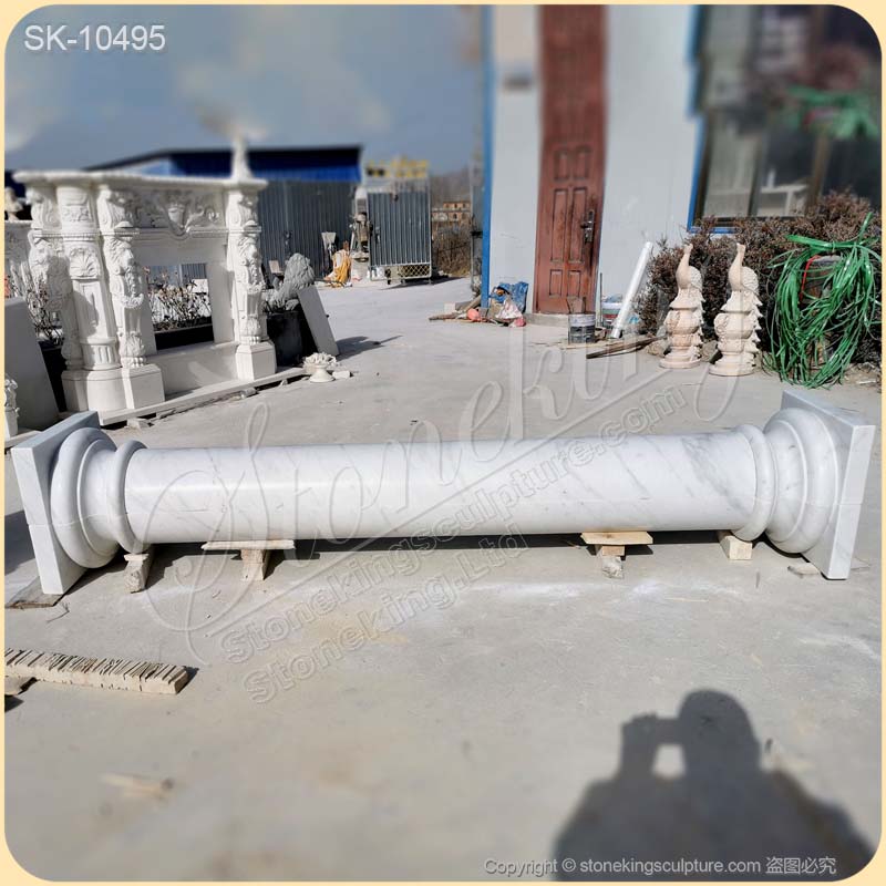 Factory Supplier Natural Stone Columns of White Marble for Front Porch and Buildings for sale