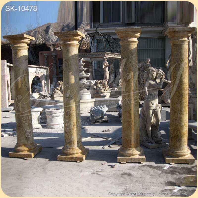 Factory Supplier Natural Stone Columns of White Marble for Front Porch and Buildings for sale