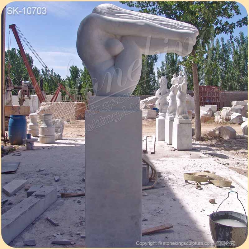 Factory Price Solid Marble Outdoor Abstract Stone Sculpture Art for Garden and Home Decor for sale