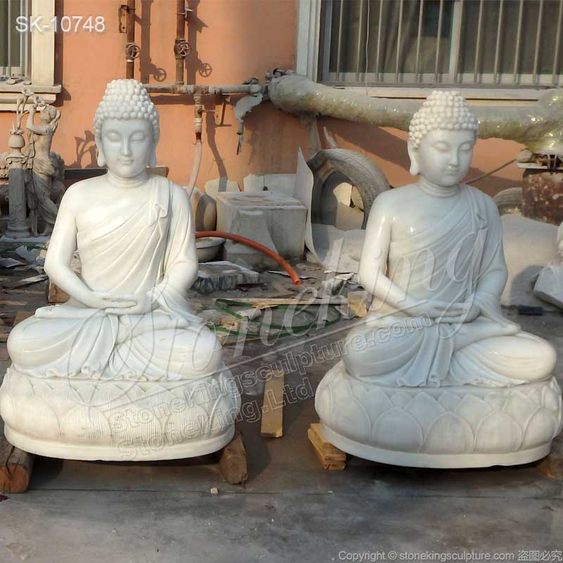 Factory Supplier Large Hand Carved Solid Marble Buddha Statue for Home Decor for Sale