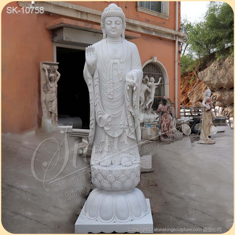 Factory Supplier Large Hand Carved Solid Marble Buddha Statue for Home Decor for Sale