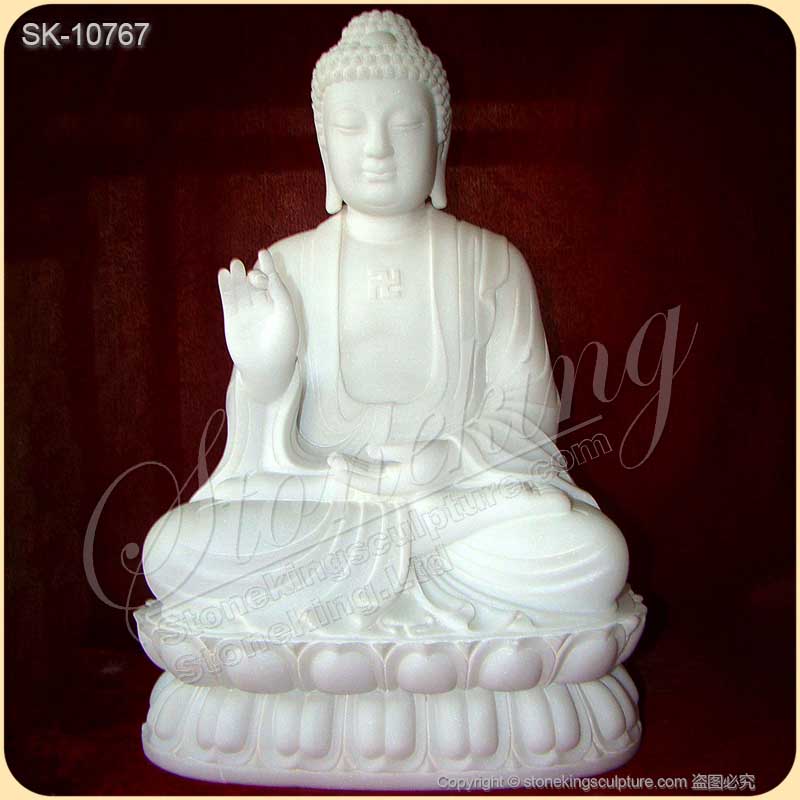 Factory Supplier Large Hand Carved Solid Marble Buddha Statue for Home Decor for Sale