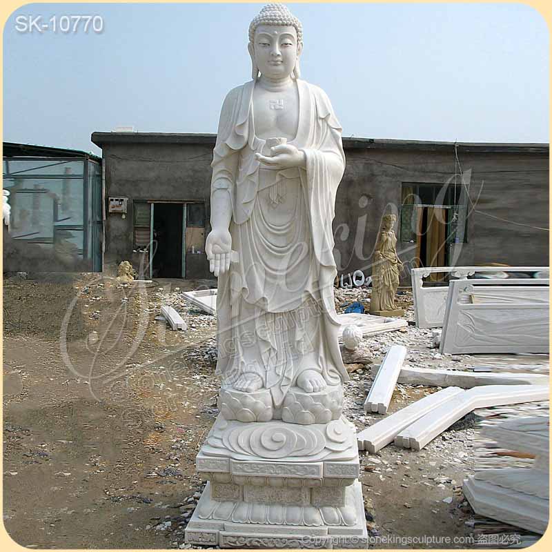 Factory Supplier Large Hand Carved Solid Marble Buddha Statue for Home Decor for Sale