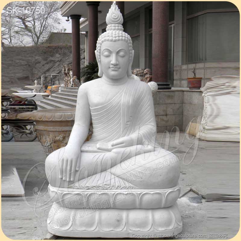 Factory Supplier Large Hand Carved Solid Marble Buddha Statue for Home Decor for Sale