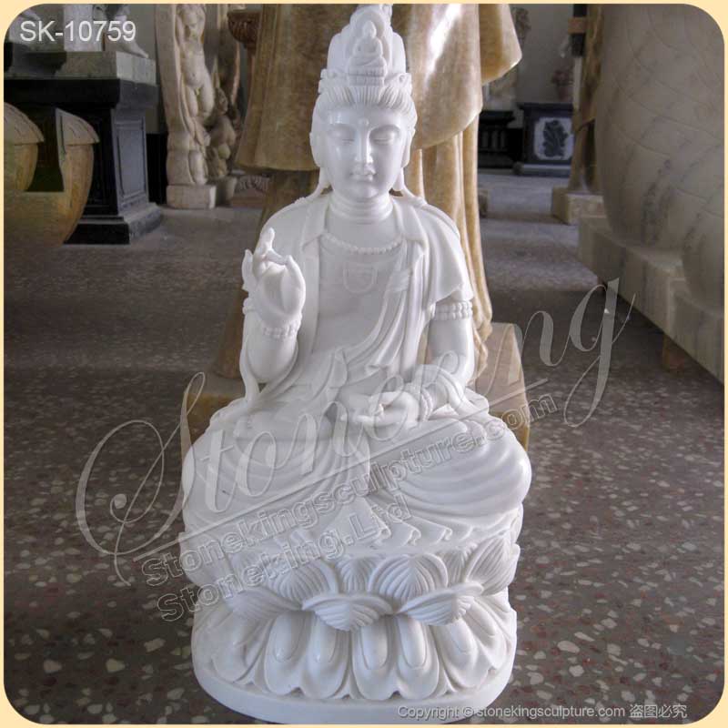 Factory Supplier Large Hand Carved Solid Marble Buddha Statue for Home Decor for Sale