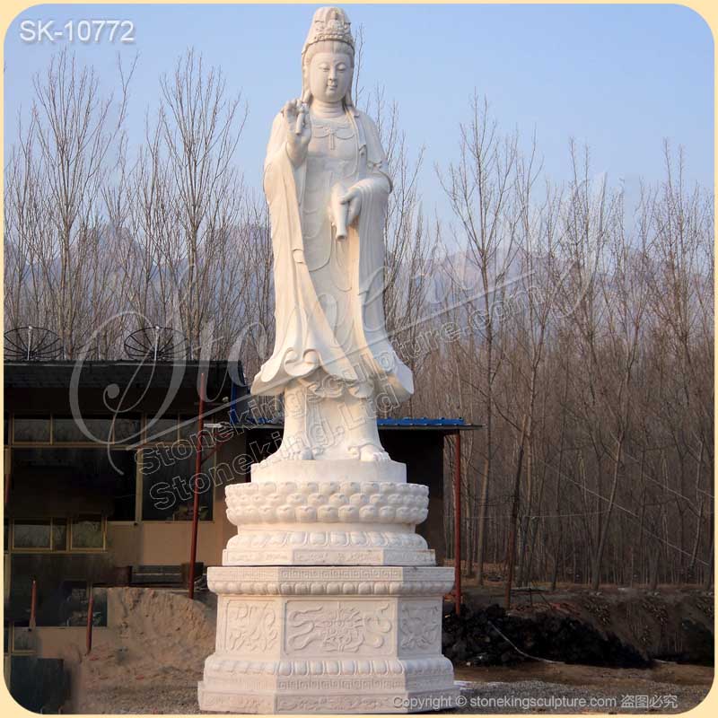 Factory Supplier Large Hand Carved Solid Marble Buddha Statue for Home Decor for Sale